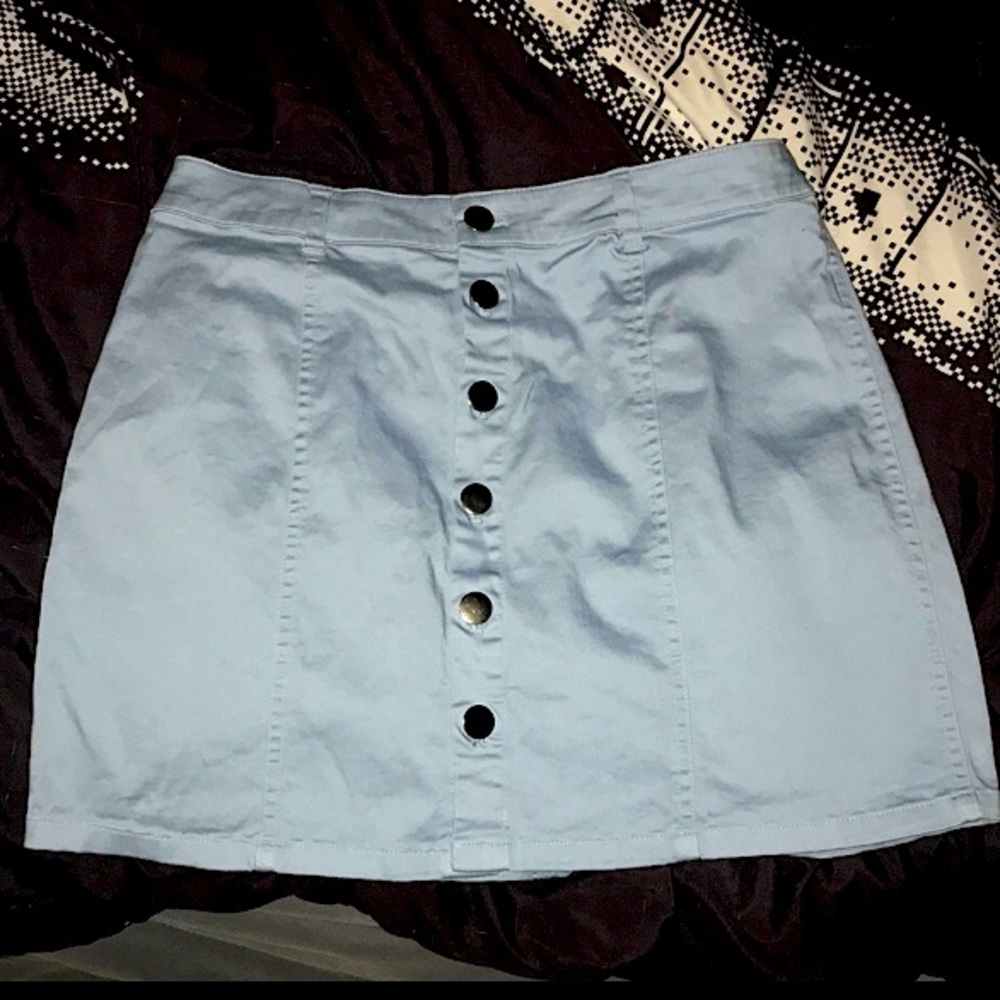 Denim Button-Down Skirt